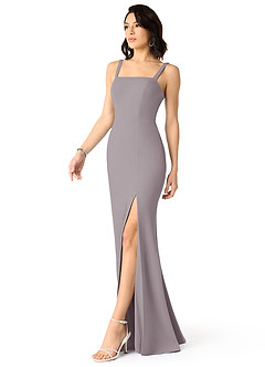 Azazie Gianetta Vestidos de damas de honor Vestido de Atardecer de Crepé elástico de Corte Sirena con Corte Lateral image3