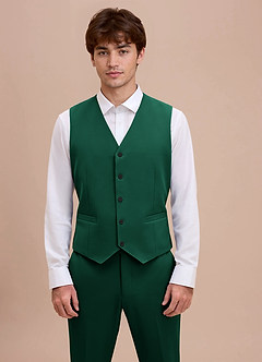 front Ethan Emerald Refined Weave Suit Vest
