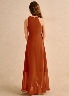 Azazie Boop Junior Formal vestidos de niña de las flores Vestido de Pimenton de Gasa de Corte En A con Lazo image2