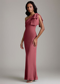 Azazie Yuanna Bridesmaid Dresses Merlot Mermaid One Shoulder Chiffon Dress image5