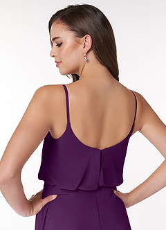 Azazie Lupe Brudtärnklänningar Klänning av A-Line i Chiffong Scoop Blouson Druva image6