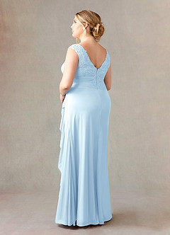 Azazie Edelin Mother of the Bride Dresses Sky Blue A-Line Sweetheart Neckline Pleated Mesh Dress image11