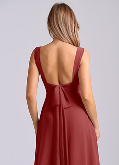 Azazie Beatrice 신부 들러리 드레스 A라인 스윗하트 네크라인 쉬폰 바닥 길이 드레스 image7