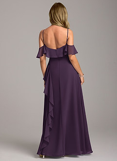 Azazie Aubrie Vente Finale Robe Trapèze en Mousseline de soie Épaule décolletée Eucalyptus image6