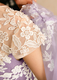 Azazie Dandelion Robe Demoiselle D'honneur Fillette Robe Princesse en Dentelle Glycine image8