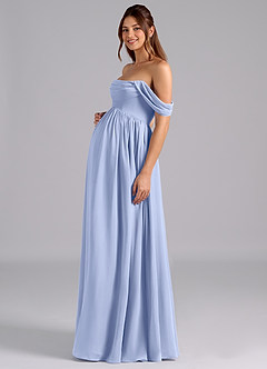 Azazie Saige Maternity Bridesmaid Dresses A-Line Pleated Chiffon Floor-Length Dress image5