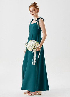 Azazie Rosey Junior Peacock A-Line Sweetheart Neckline Stretch Crepe Dress image3