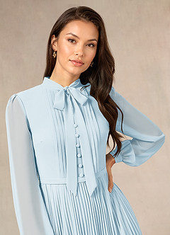 Azazie Adellah Mother of the Bride Dresses Sky Blue A-Line Pleated Chiffon Dress image5