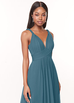 Azazie Maren Jurken voor bruidsmeisjes Jurk van Chiffon met A-Lijn Geplooid Bermuda image6