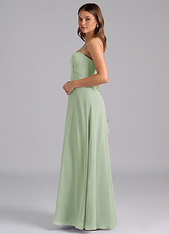 Azazie Valentine Bridesmaid Dresses Dusty Sage A-Line Corset Chiffon Dress image4