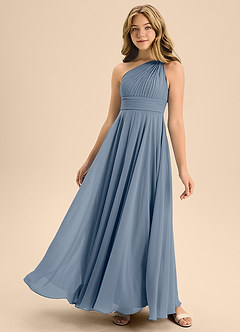 Azazie Charlize Junior Twilight A-Line Pleated Chiffon Dress image1