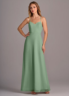 Azazie Mei Bridesmaid Dresses Matcha A-Line Chiffon Dress image3