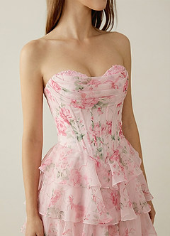 Samara Pink Ruffled A-Line Prom Dress image4