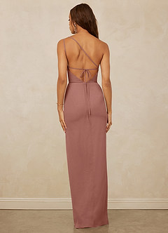 Christian Siriano Bridal for Azazie 1003 Bridesmaid Dresses Cedar Rose Sheath One Shoulder Chiffon Dress image2