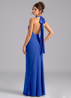 Azazie Velli Bridesmaid Dresses Royal Blue Mermaid Bow Chiffon Dress image7