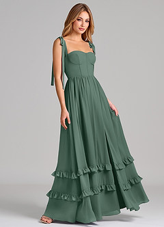 Azazie Anastacia Bridesmaid Dresses Sea Moss A-Line Sweetheart Neckline Chiffon Dress image4