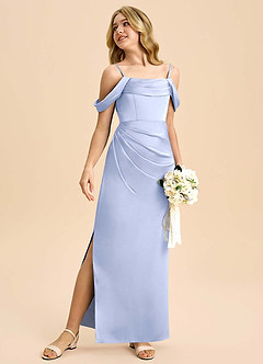 Azazie Saige Junior Klä av Tubklänning i Stretch Satin Av axeln image5