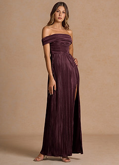 Maxi jurk Isolde Kastanjebruin Rood image3