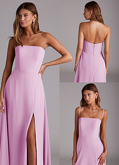 Azazie Wren Bridesmaid Dresses Candy Pink A-Line Side Slit Chiffon Convertible Dress image9