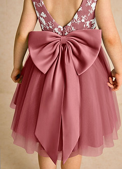 Azazie Butterfly Jurken voor bloemenmeisjes A-Lijn Jurk van Kant Antieke Roos image6