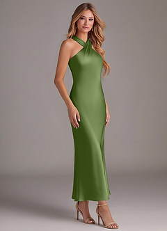 Azazie Doretta Bridesmaid Dresses Juniper Mermaid Pleated Stretch Satin Dress image3