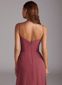 Azazie Marley Bridesmaid Dresses Merlot A-Line Off the Shoulder Chiffon Convertible Dress image10