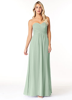 Azazie Yazmin Bridesmaid Dresses Agave A-Line Sweetheart Neckline Chiffon Convertible Dress image4