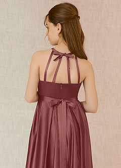 Azazie Arianthe Junior Amethyst A-Line with Pockets Stretch Satin Dress image7
