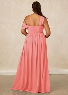 Christian Siriano Bridal for Azazie 1014 Bridesmaid Dresses Coral A-Line Off the Shoulder Chiffon Dress image17