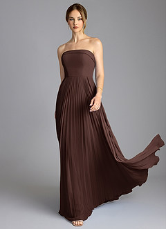 Azazie Mariana Bridesmaid Dresses Ganache A-Line Strapless Chiffon Dress image3