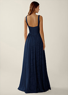 Megan Navy Lace A-line Prom Dress image2