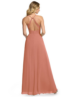 Azazie Davis Robes de demoiselle d'honneur Robe Trapèze en Mousseline de soie Col en V Mai Tai image5