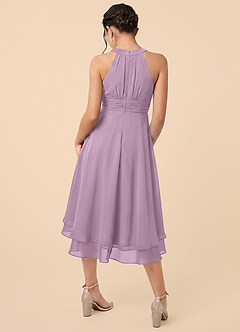 Azazie Linna Junior Wisteria A-Line Pleated Chiffon Dress image2