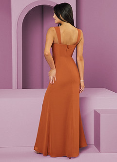 Barbie ♥ Azazie 신부 들러리 드레스 크리스탈 리본 스쿱넥 쉬폰 머메이드 드레스 image2