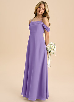 Azazie Anselie Junior Tahiti A-Line Off the Shoulder Chiffon Dress image5