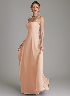 Azazie Elita Brautjungfernkleider A-Linie Plissee Chiffon Kleid Englisches Rosa image6