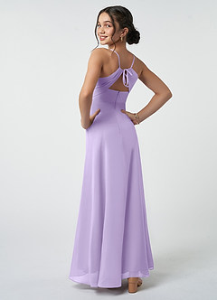 Azazie Avelina Junior Lilac A-Line Pleated Chiffon Dress image5