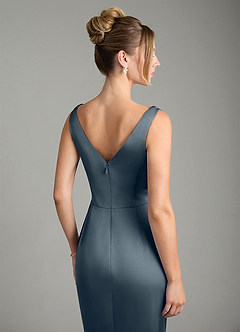 Azazie Alena Robes de demoiselle d'honneur Robe Sirène en Satin extensible Plissée Violet Crépusculaire image10