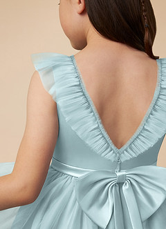 Azazie Dolly Final Sale Mist A-Line Bow Tulle Dress image5
