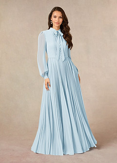 Azazie Adellah Mother of the Bride Dresses Sky Blue A-Line Pleated Chiffon Dress image1