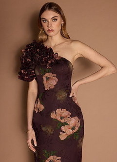 Marina Espresso One Shoulder Gown image5