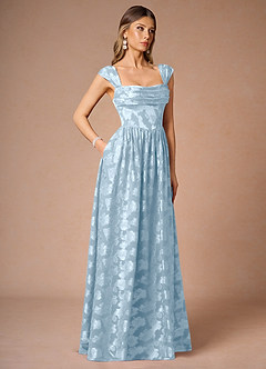 Hazel Powder Blue Pleated Maxi Dress image4