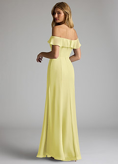 Azazie Sophie Bridesmaid Dresses Lemon Sorbet A-Line Off the Shoulder Chiffon Convertible Dress image5