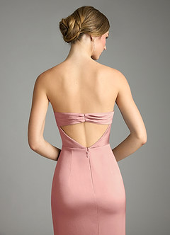 Azazie Leonis Bridesmaid Dresses Rosette Mermaid Pleated Stretch Satin Convertible Dress image7