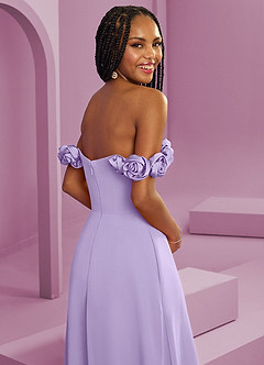 Barbie ♥ Azazie Bridesmaid Dresses Lilac A-Line Off the Shoulder Chiffon Convertible Dress image2
