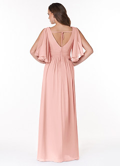 Azazie Temeka Bridesmaid Dresses Rosette A-Line Ruched Chiffon Dress image2