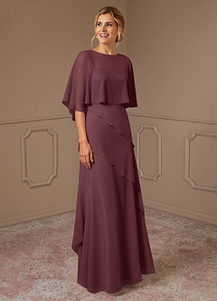 Azazie Bowie Mother of the Bride Dresses Sangria A-Line Chiffon Dress image2