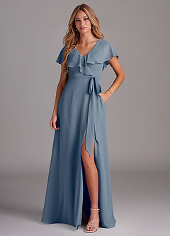 Azazie Lainey Bridesmaid Dresses Twilight A-Line with Pockets Chiffon Dress image1