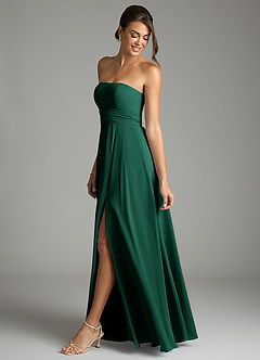 Azazie Tamira Suknie dla druhen Linia A Pofałdowany Szyfon Do ziemi Sukienka image3