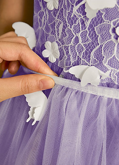 Azazie Darlina Robe Demoiselle D'honneur Fillette Robe Princesse en Tulle Dentelle Ivoire Tahiti image12